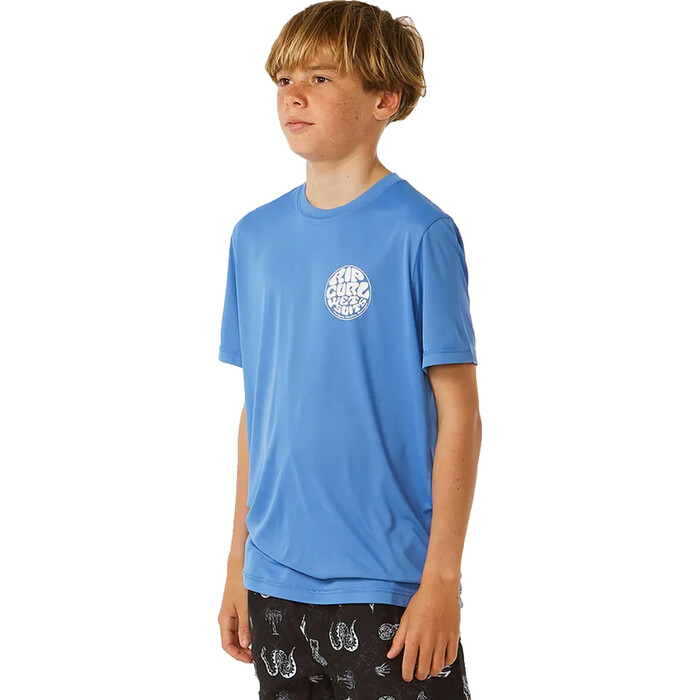 2024 Rip Curl Chicos Iconos Surflite UPF Chaleco De Lycra De Manga Corta 12ABRV - Blue Yonder